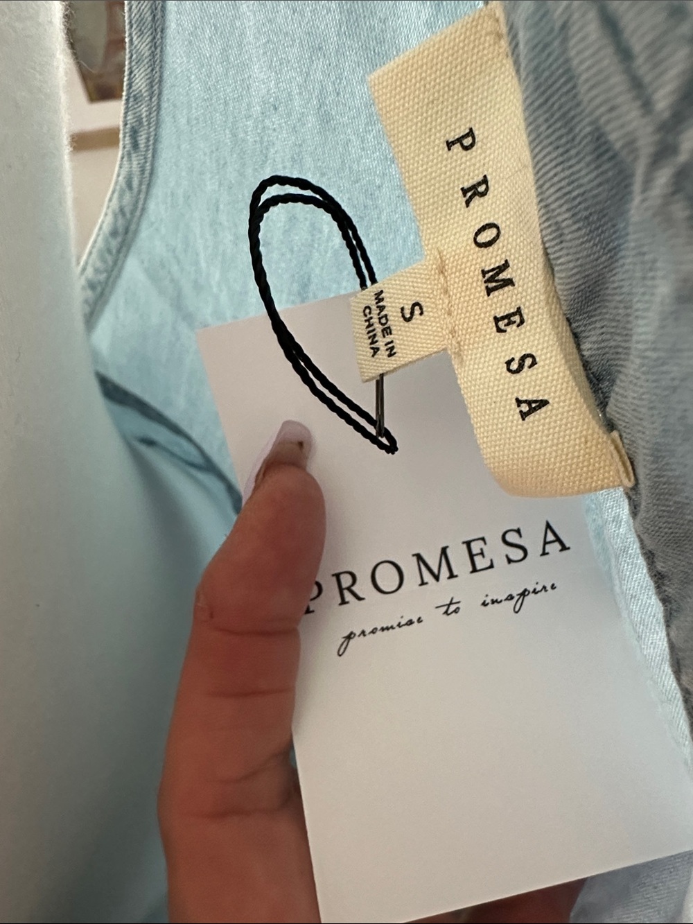 Promesa Light Blue Wide-Leg Denim Overalls Small - Picture 2 of 11